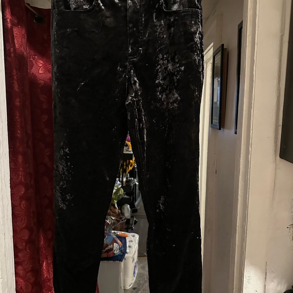 ME+EM Shimmering Black Velvet Trousers